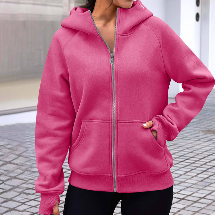 Kvinnors mysiga hooded jacka med hel dragkedja Mirla-Eva Jonsson