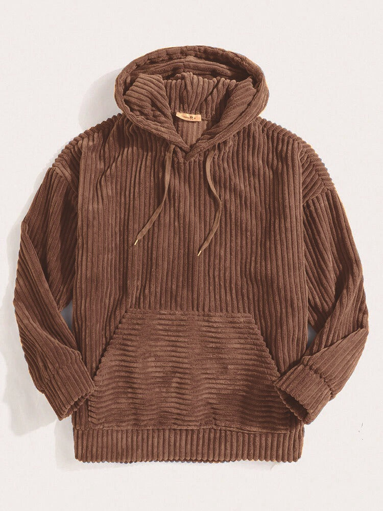 Kvinnors mysiga hoodie i modern ribbdesign Mirla-Eva Jonsson