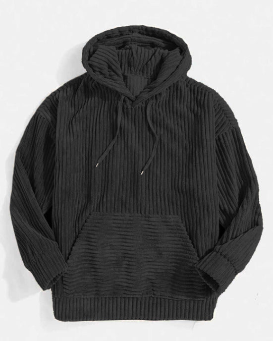 Kvinnors mysiga hoodie i modern ribbdesign Mirla-Eva Jonsson
