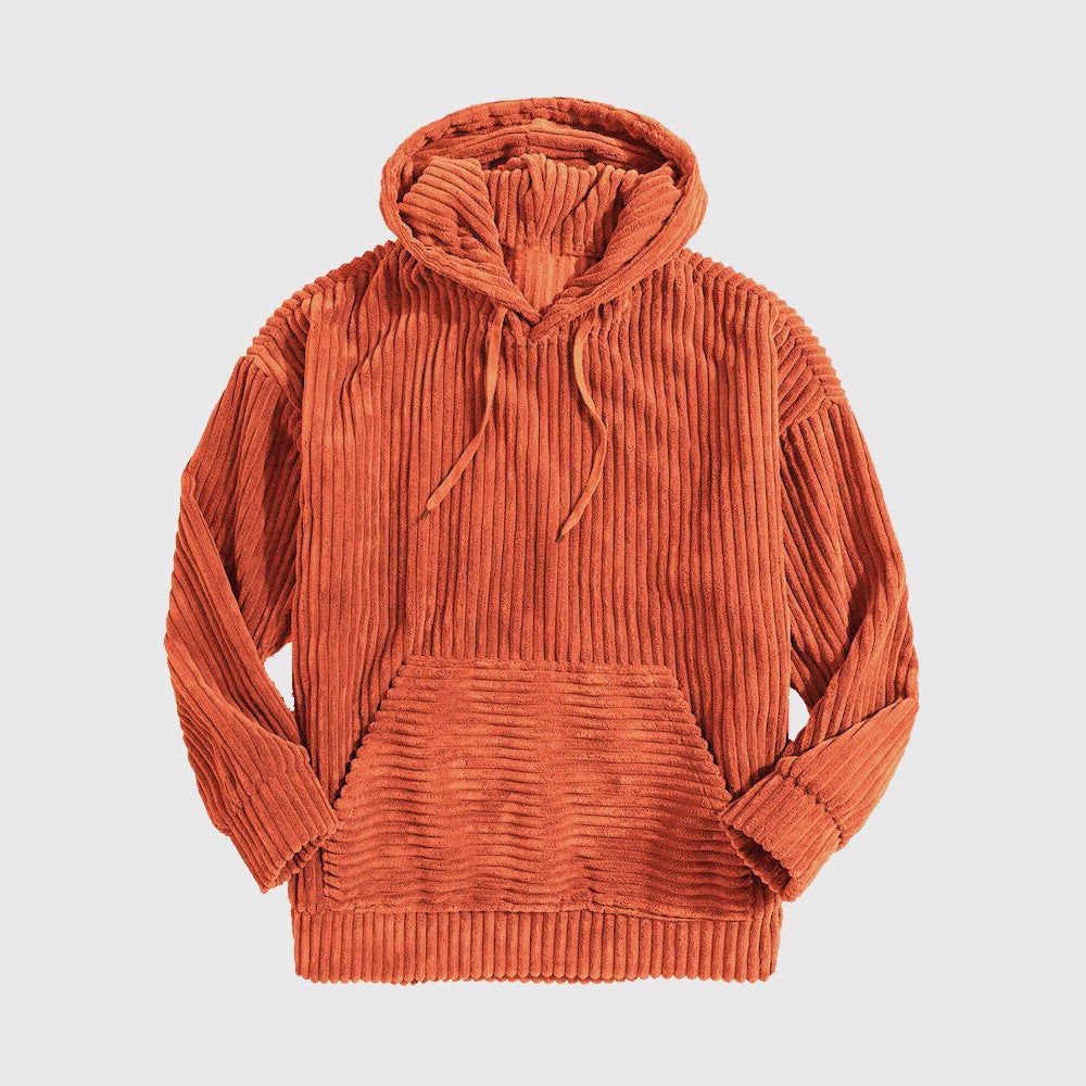 Kvinnors mysiga hoodie i modern ribbdesign Mirla-Eva Jonsson