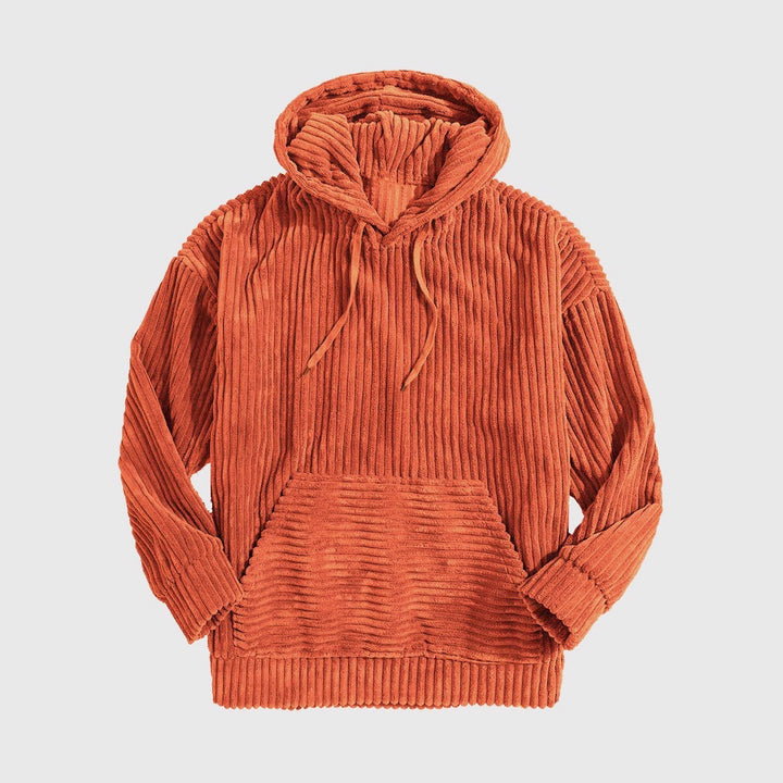 Kvinnors mysiga hoodie i modern ribbdesign Mirla-Eva Jonsson