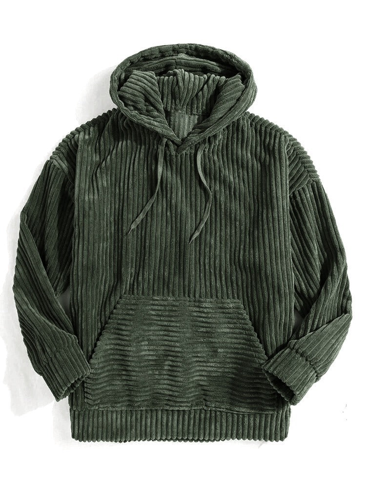 Kvinnors mysiga hoodie i modern ribbdesign Mirla-Eva Jonsson