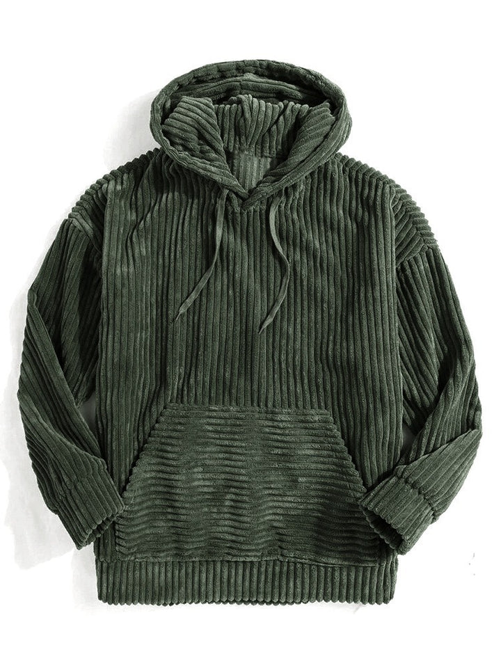 Kvinnors mysiga hoodie i modern ribbdesign Mirla-Eva Jonsson