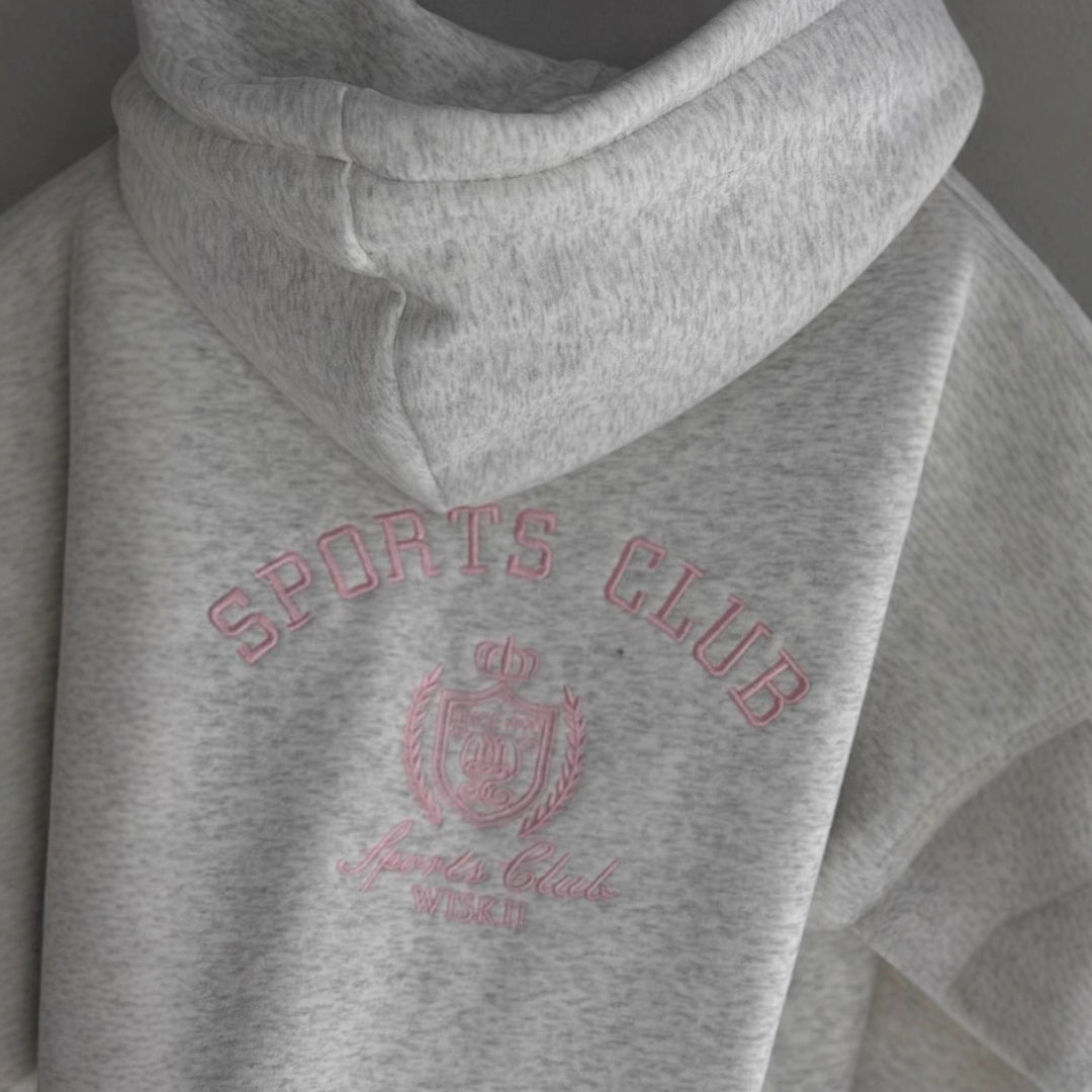 Kvinnors mysiga hoodie med fin textur och elegant logotyp Mirla-Eva Jonsson