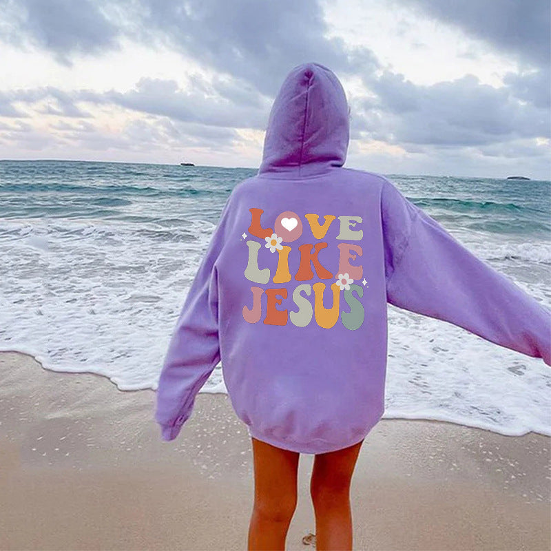 Kvinnors mysiga hoodie med inspirerande tryck Mirla-Eva Jonsson