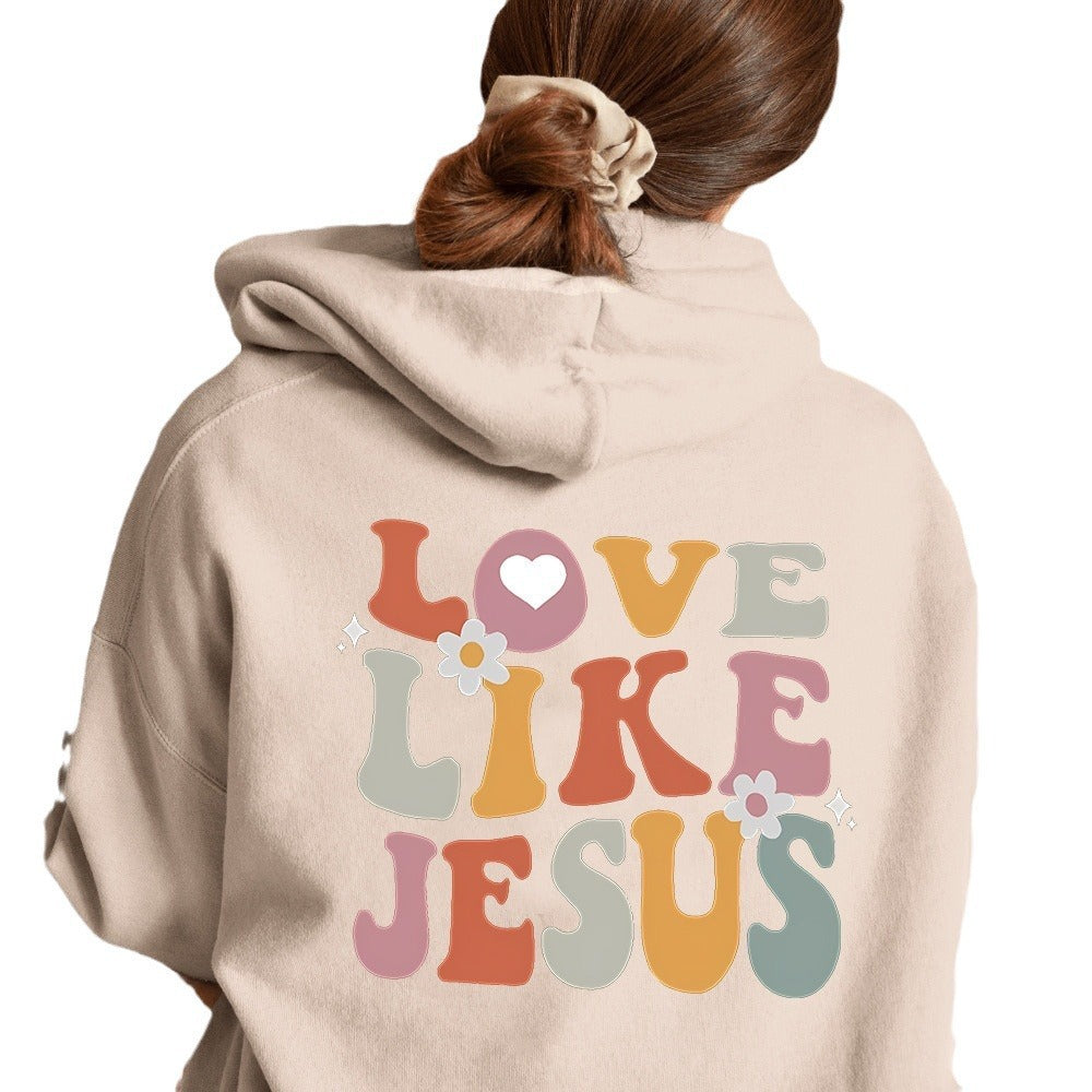 Kvinnors mysiga hoodie med inspirerande tryck Mirla-Eva Jonsson