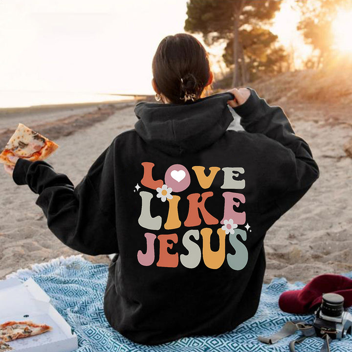 Kvinnors mysiga hoodie med inspirerande tryck Mirla-Eva Jonsson