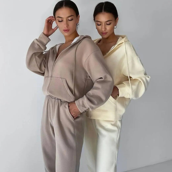 Kvinnors mysiga hoodie och avslappnad jogger set-Eva Jonsson