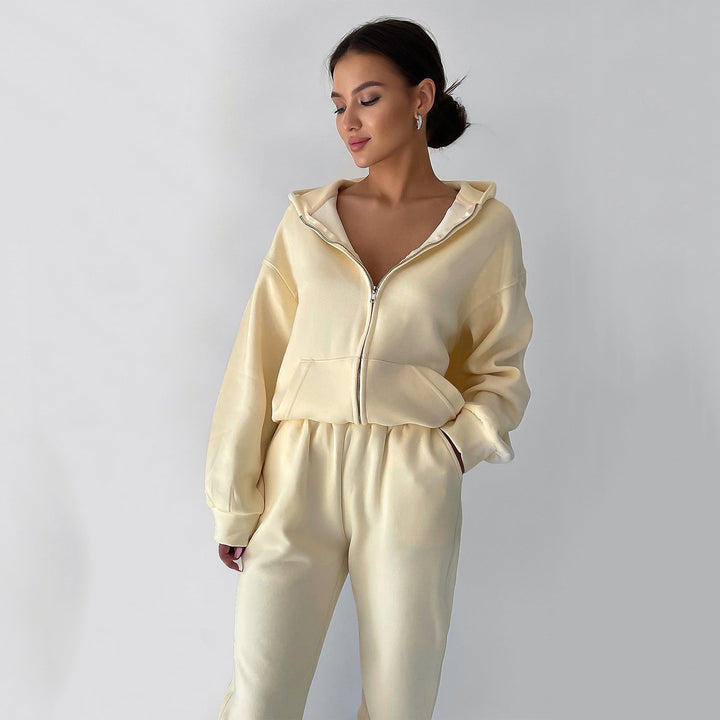 Kvinnors mysiga hoodie och avslappnad jogger set-Eva Jonsson