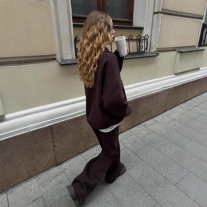 Kvinnors mysiga hoodie och avslappnade byxor set Mirla-Eva Jonsson