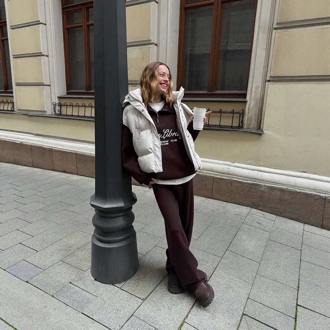 Kvinnors mysiga hoodie och avslappnade byxor set Mirla-Eva Jonsson