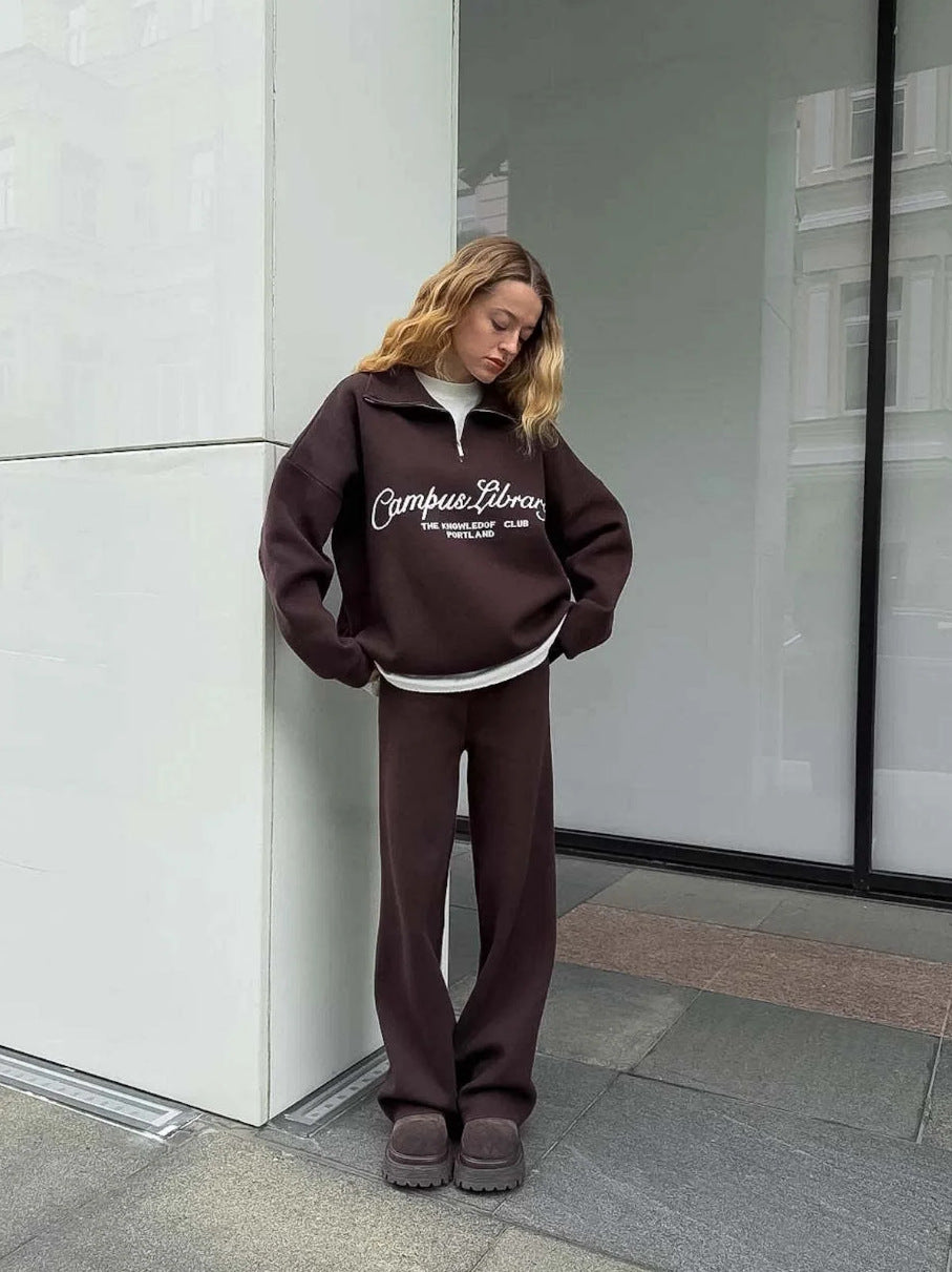 Kvinnors mysiga hoodie och avslappnade byxor set Mirla-Eva Jonsson