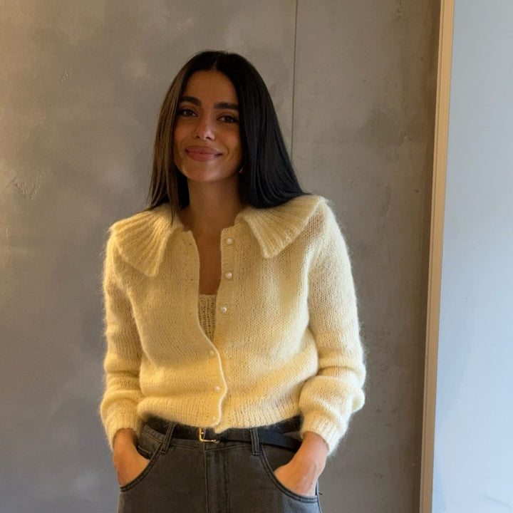 Kvinnors mysiga kavaj med ribbad textur Mirla-Eva Jonsson