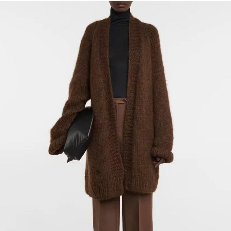 Kvinnors mysiga överdimensionerade stickade cardigan Mirla-Eva Jonsson