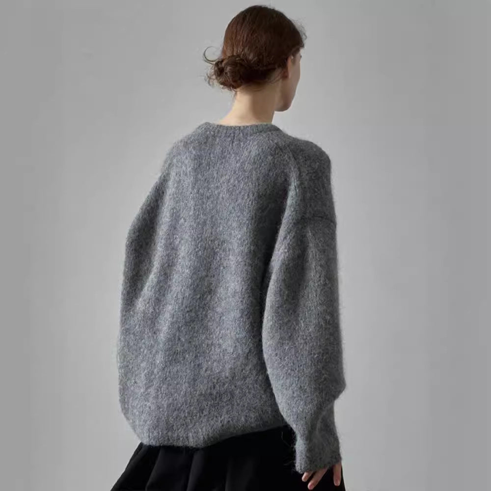 Kvinnors mysiga oversized tröja med mjukt material-Eva Jonsson