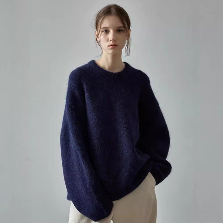 Kvinnors mysiga oversized tröja med mjukt material-Eva Jonsson