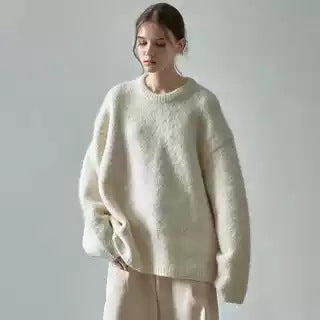 Kvinnors mysiga oversized tröja med mjukt material-Eva Jonsson