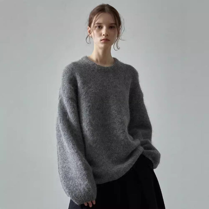 Kvinnors mysiga oversized tröja med mjukt material-Eva Jonsson