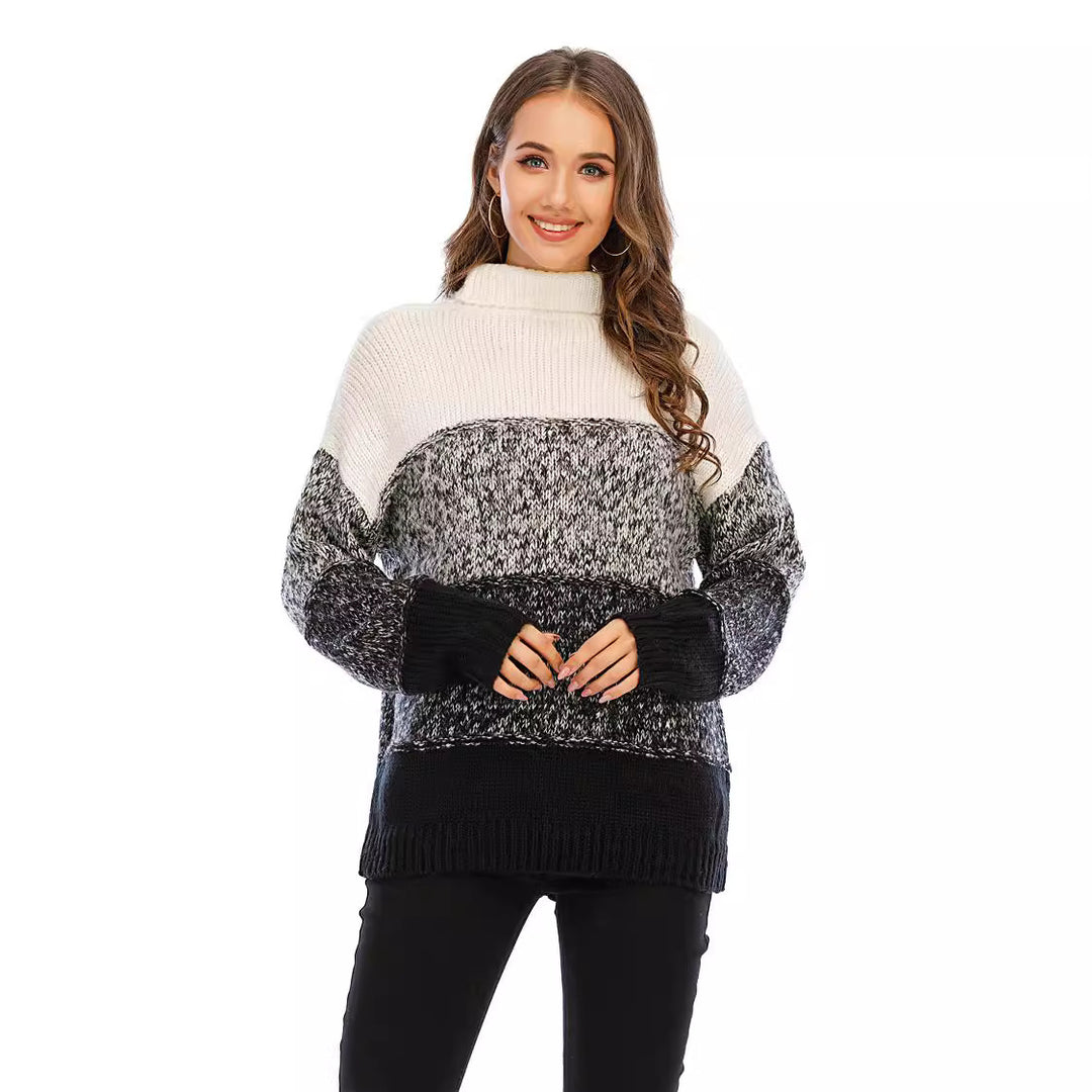 Kvinnors mysiga polotröja i texturerad stickad design Mirla-Eva Jonsson