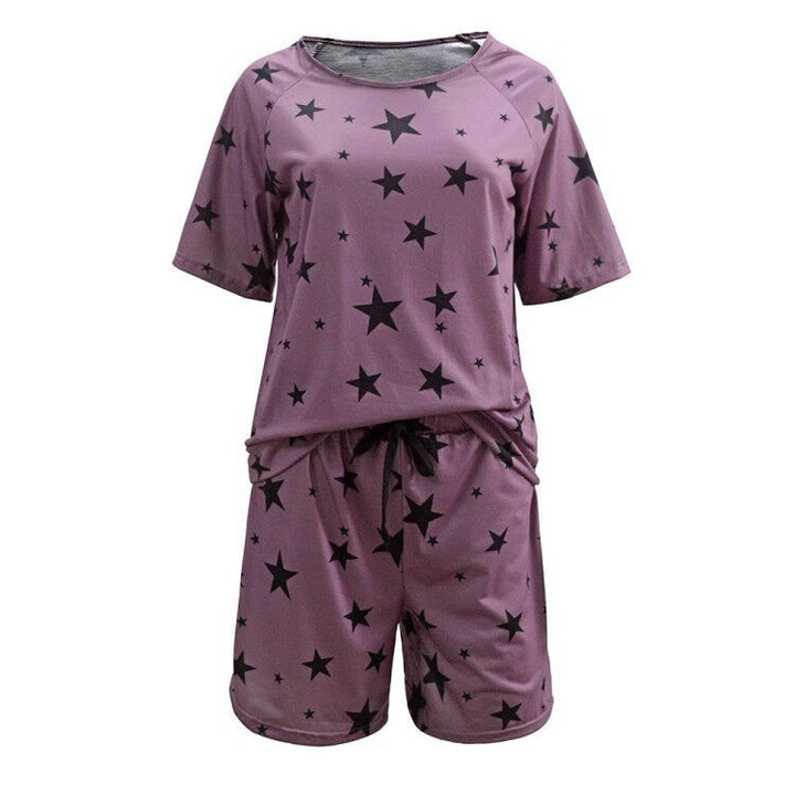 Kvinnors mysiga säng- och lounge-set med stjärnmönster Mirla-Eva Jonsson