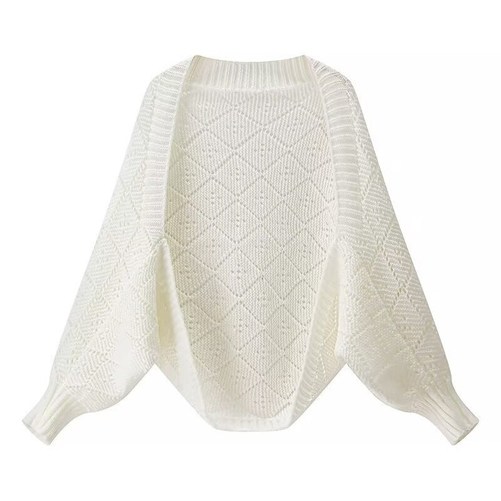 Kvinnors mysiga stickade pullover i modernt diamantmönster Mirla-Eva Jonsson