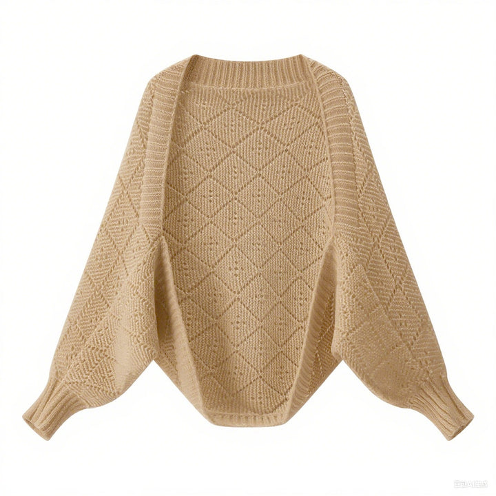 Kvinnors mysiga stickade pullover i modernt diamantmönster Mirla-Eva Jonsson