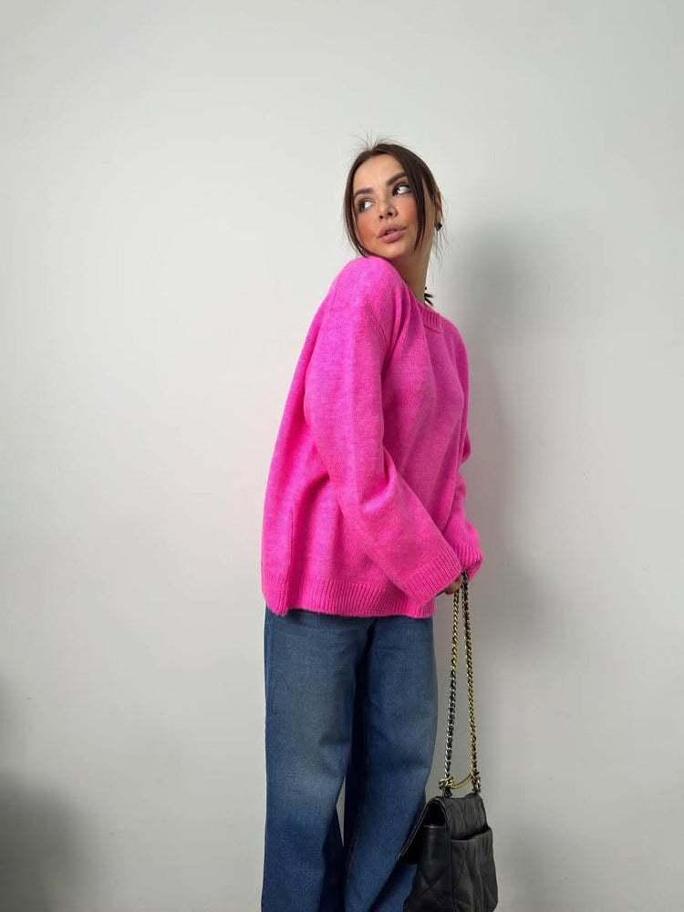 Kvinnors mysiga stickade tröja med en loose fit Mirla-Eva Jonsson