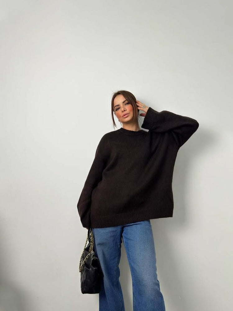 Kvinnors mysiga stickade tröja med en loose fit Mirla-Eva Jonsson