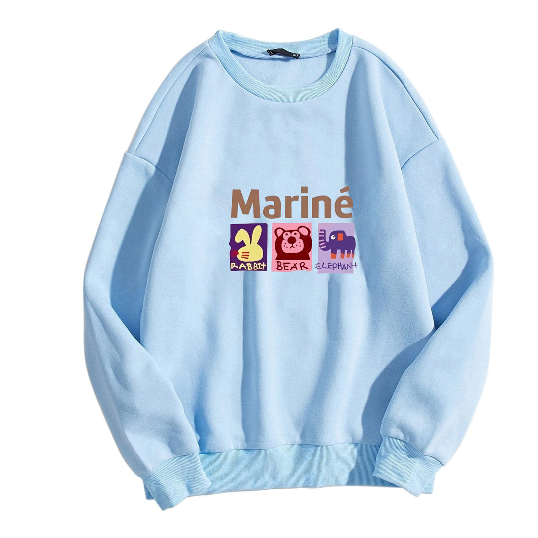 Kvinnors mysiga sweatshirt med djurmotiv Mirla-Eva Jonsson