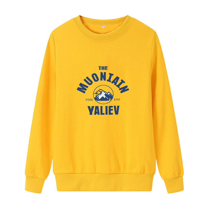 Kvinnors mysiga sweatshirt med framsidan bergsmotiv Mirla-Eva Jonsson