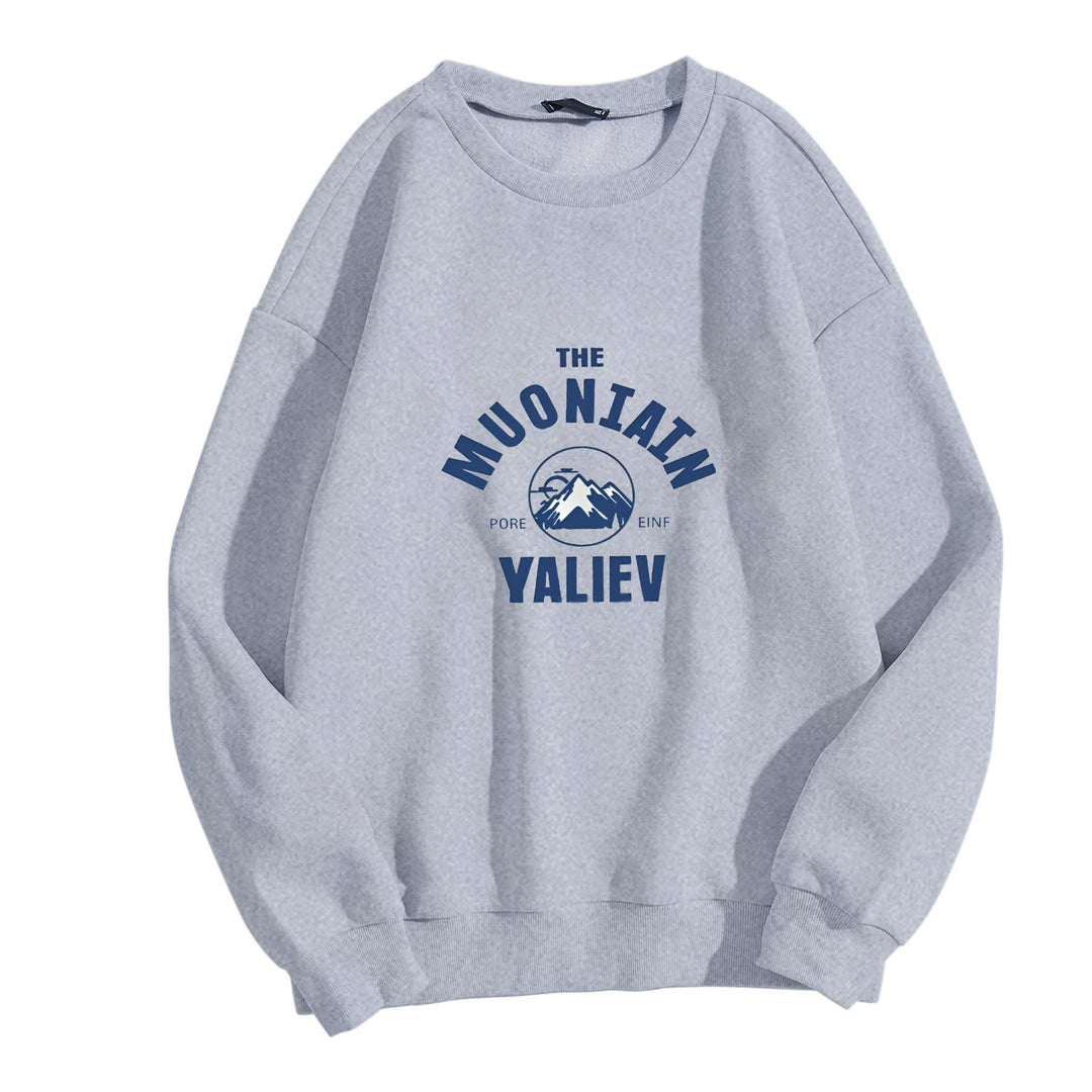 Kvinnors mysiga sweatshirt med framsidan bergsmotiv Mirla-Eva Jonsson