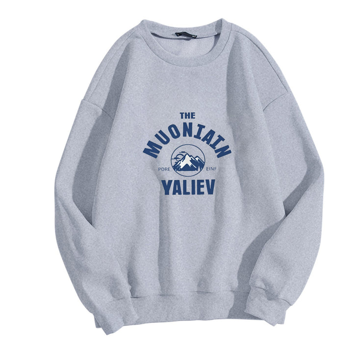 Kvinnors mysiga sweatshirt med framsidan bergsmotiv Mirla-Eva Jonsson