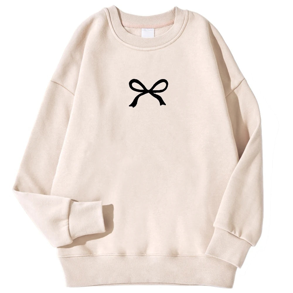 Kvinnors mysiga sweatshirt med modernt rosettmotiv Mirla-Eva Jonsson