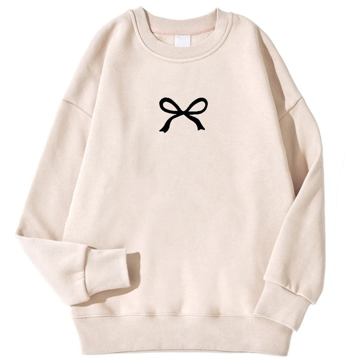 Kvinnors mysiga sweatshirt med modernt rosettmotiv Mirla-Eva Jonsson