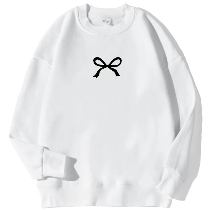 Kvinnors mysiga sweatshirt med modernt rosettmotiv Mirla-Eva Jonsson