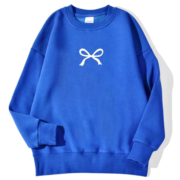 Kvinnors mysiga sweatshirt med modernt rosettmotiv Mirla-Eva Jonsson