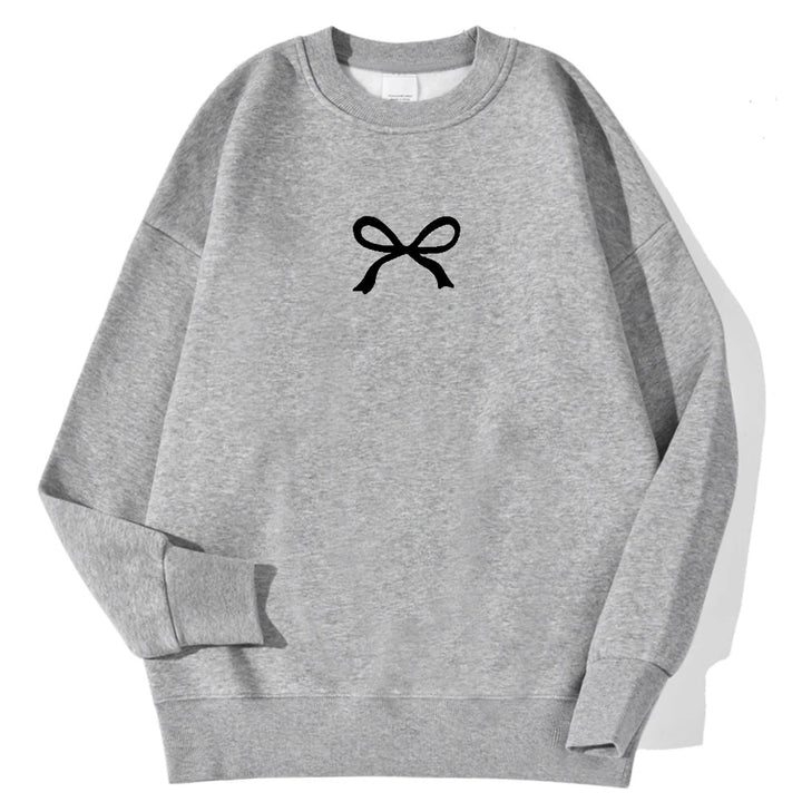 Kvinnors mysiga sweatshirt med modernt rosettmotiv Mirla-Eva Jonsson