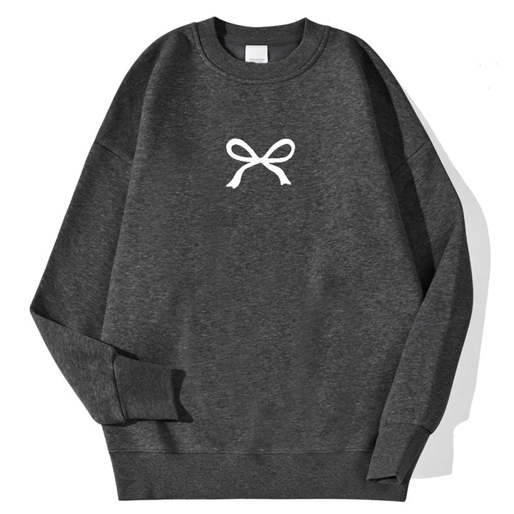 Kvinnors mysiga sweatshirt med modernt rosettmotiv Mirla-Eva Jonsson