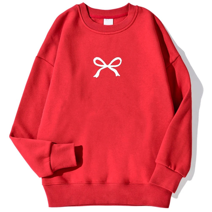 Kvinnors mysiga sweatshirt med modernt rosettmotiv Mirla-Eva Jonsson