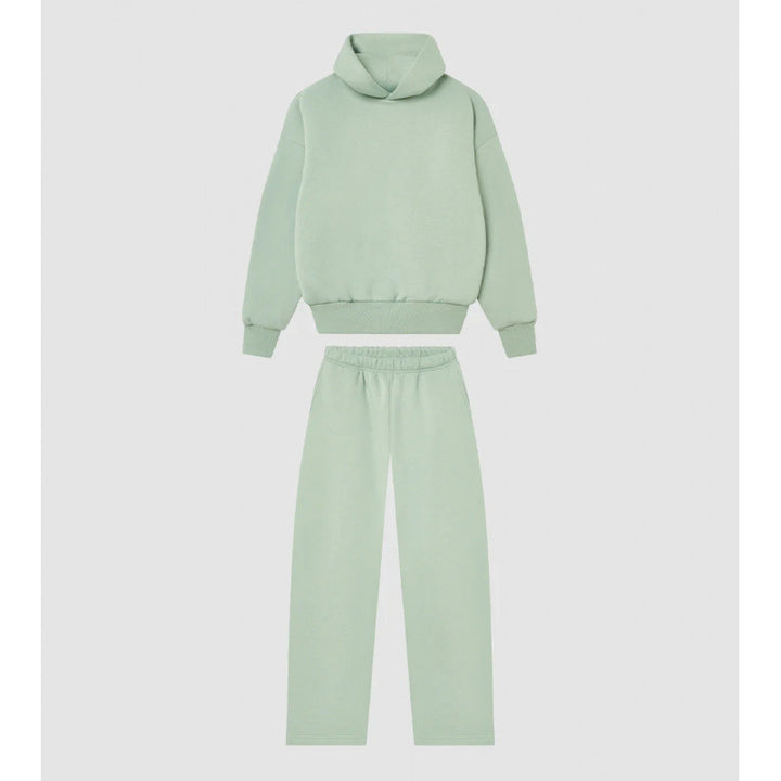 Kvinnors mysiga sweatshirt och byxor set med hög krage och avslappnad passform Mirla-Eva Jonsson