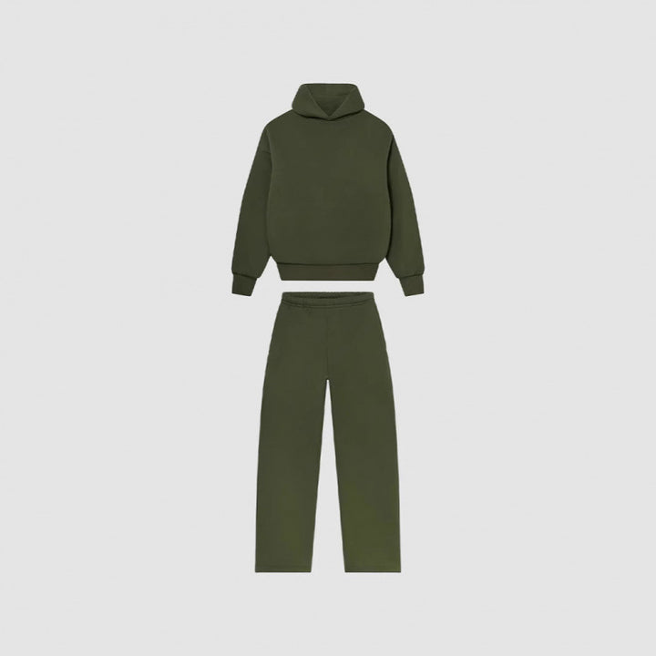 Kvinnors mysiga sweatshirt och byxor set med hög krage och avslappnad passform Mirla-Eva Jonsson