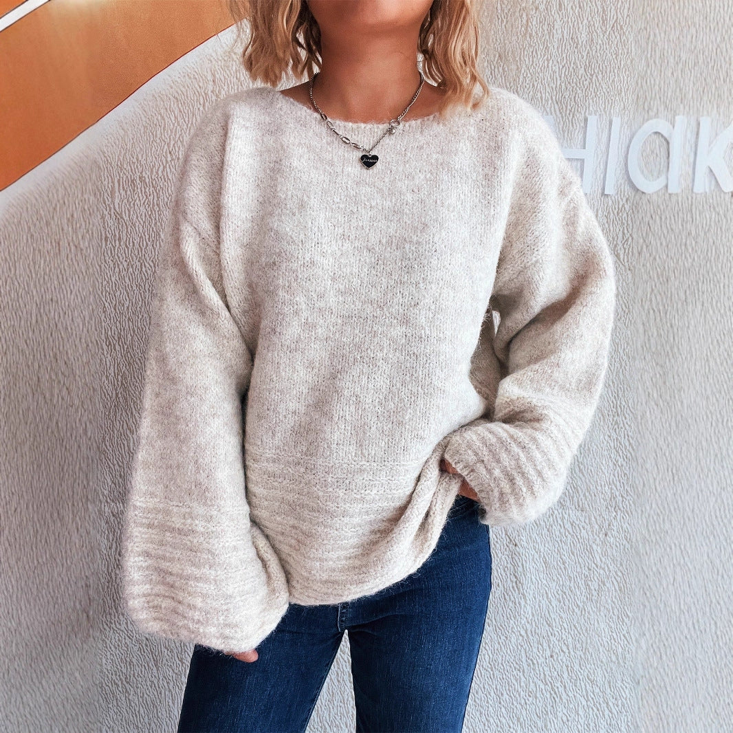 Kvinnors mysiga tröja med oversize-passform och texturerad stickad stil Mirla-Eva Jonsson