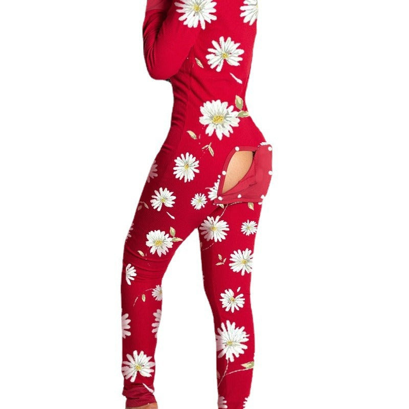 Kvinnors onesie med hjärtmotiv och mysigt tyg Mirla-Eva Jonsson