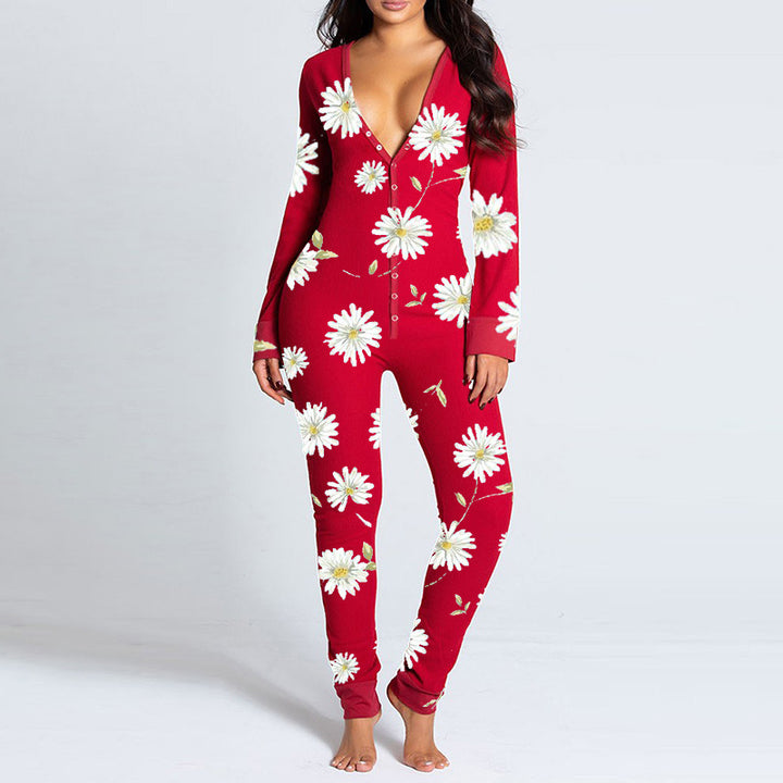 Kvinnors onesie med hjärtmotiv och mysigt tyg Mirla-Eva Jonsson
