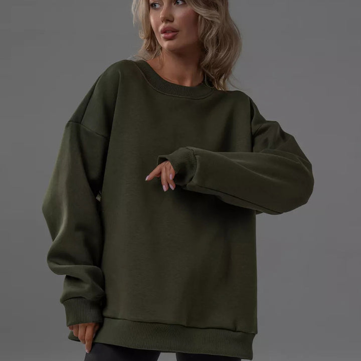 Kvinnors överdimensionerad sweatshirt med en avslappnad passform och vida ärmar Mirla-Eva Jonsson