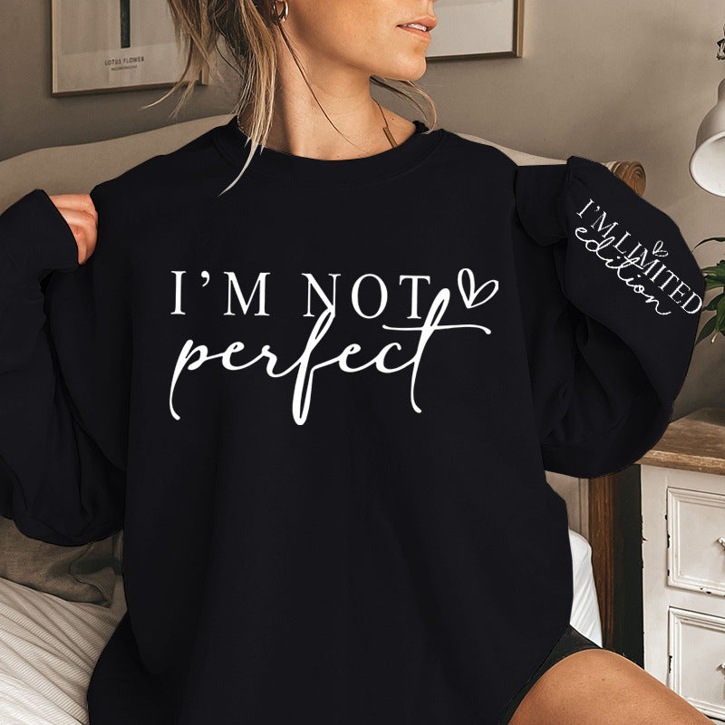 Kvinnors överdimensionerad sweatshirt med unik uttalande tryck Mirla-Eva Jonsson