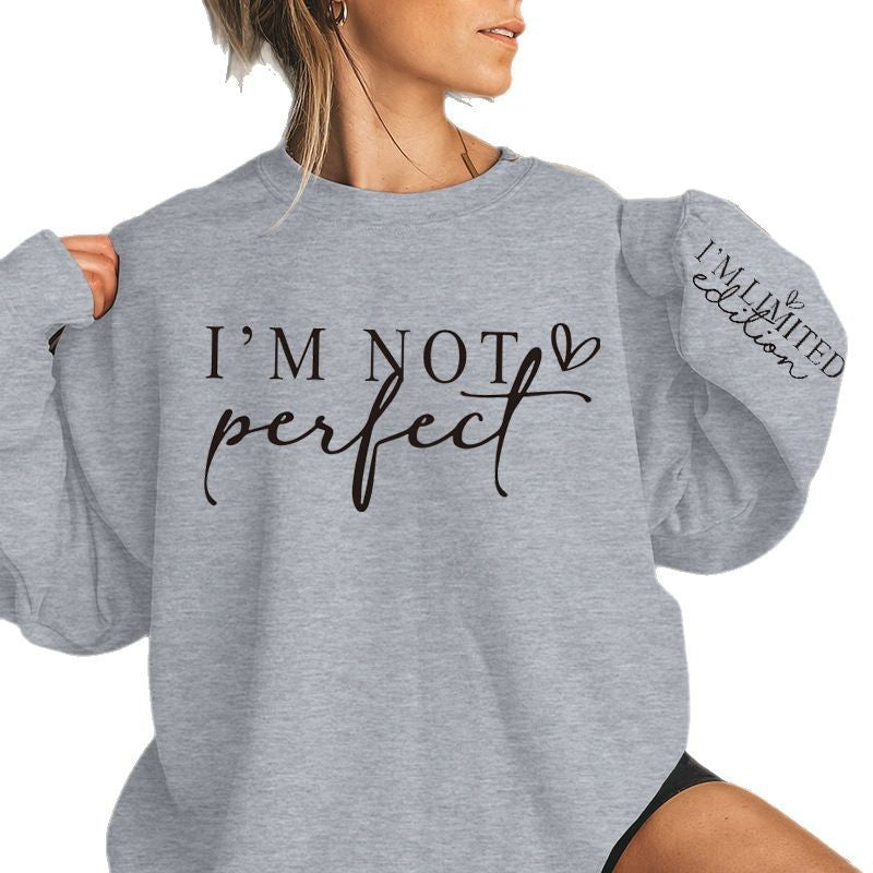 Kvinnors överdimensionerad sweatshirt med unik uttalande tryck Mirla-Eva Jonsson