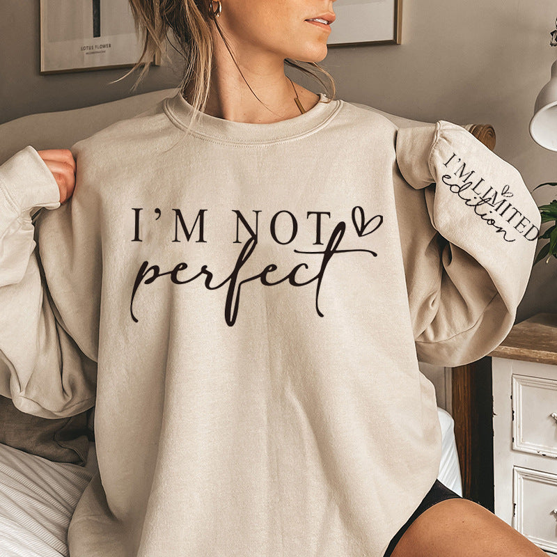 Kvinnors överdimensionerad sweatshirt med unik uttalande tryck Mirla-Eva Jonsson