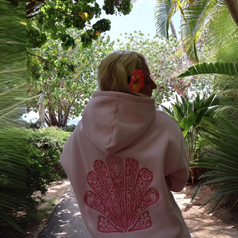 Kvinnors överdimensionerade hoodie med kreativa grafiska mönster och bekväm passform Mirla-Eva Jonsson
