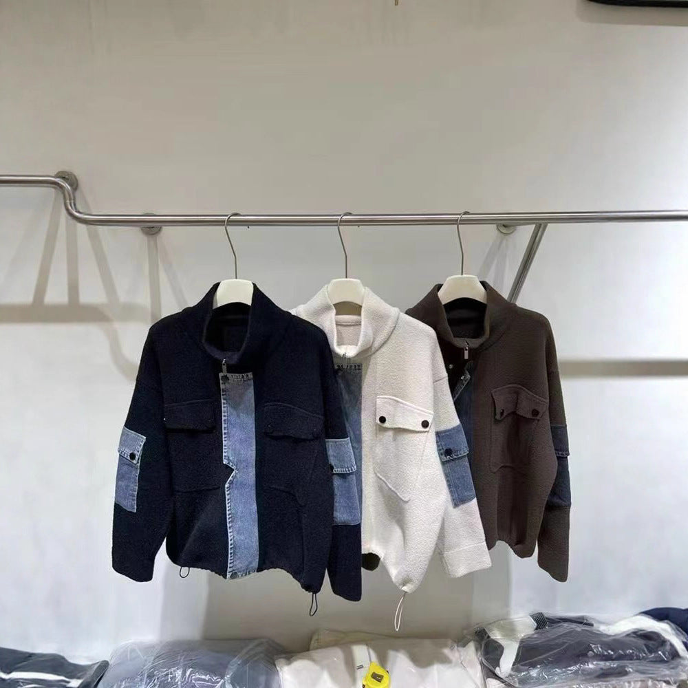 Kvinnors övergångsjacka med modern denimdetalj och hög krage Mirla-Eva Jonsson